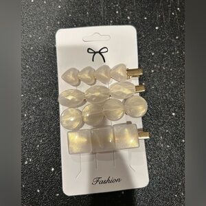 Cream white barrettes